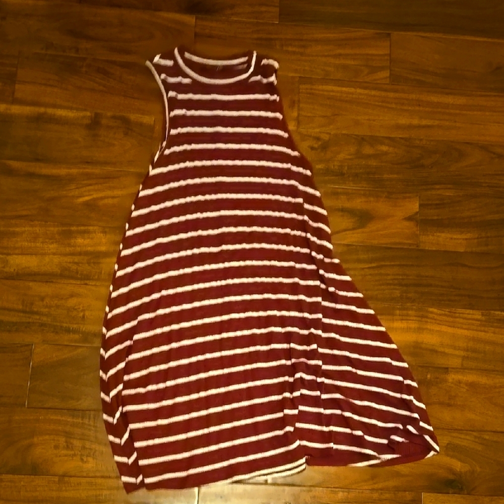 Sweet Claire Red and White Striped Mini Dress